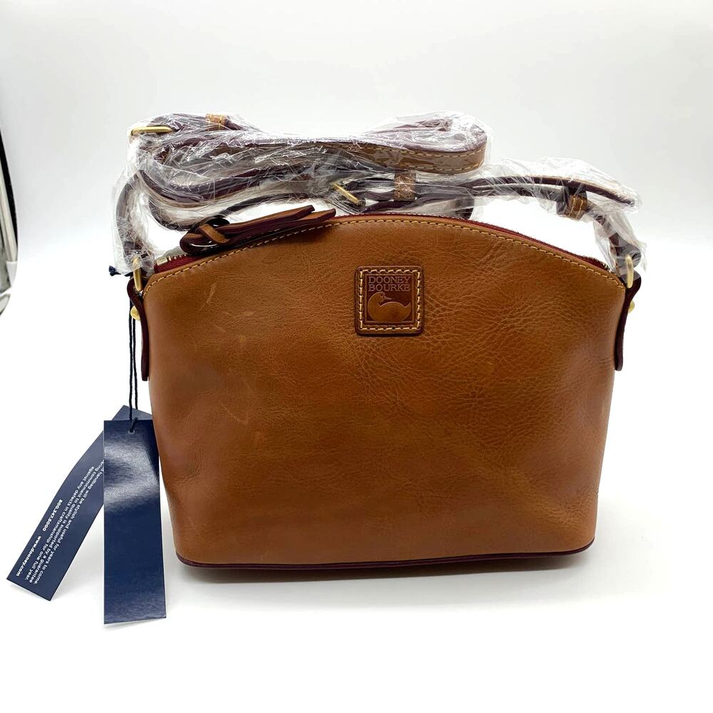 Dooney & Bourke Suki Crossbody Bag Florentine Leather Brown Natural Purse